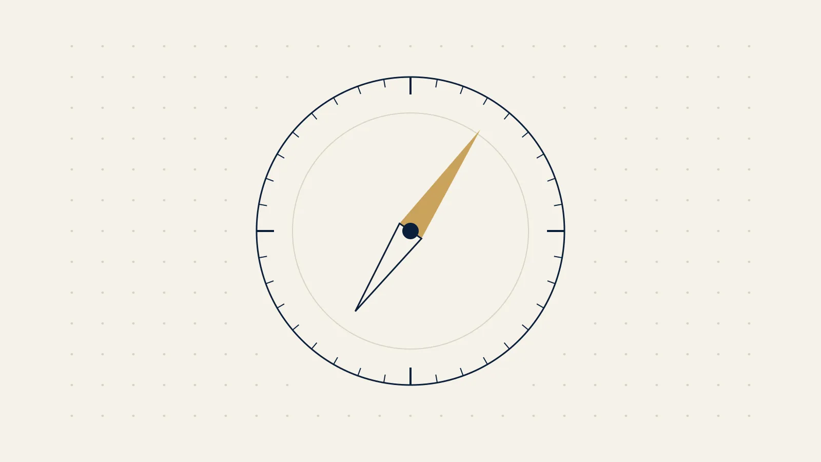 EquityBox illustration: a compass on ivory with its needle in gold